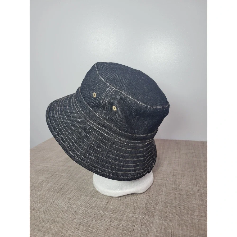 GUESS Vintage Dark Wash Denim‎ Bucket Hat Embroidered Logo 9051MM6T OSFM Blue